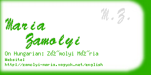 maria zamolyi business card